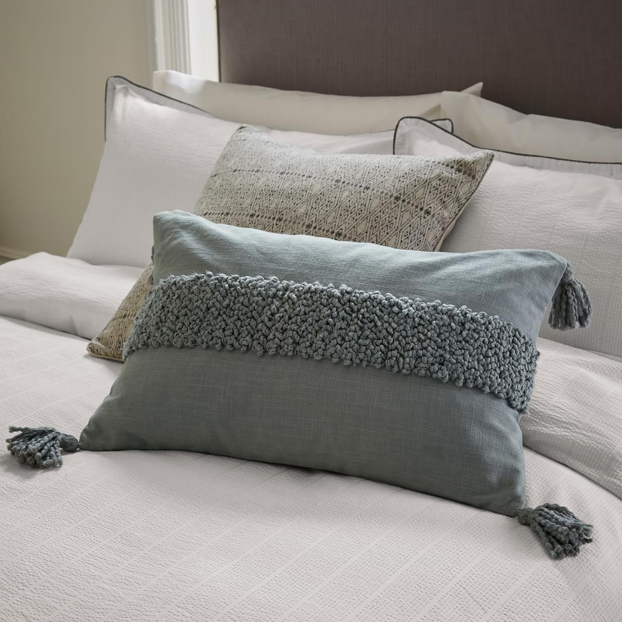 Daru Cushion By Bedeck Of Belfast Rare Earth In Grey